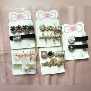 New 10 pieces bundle shiny sparkly pearl hair clips barrettes hair accessories 9